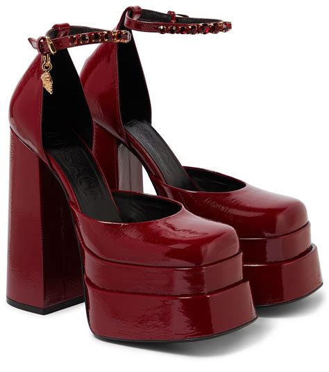 versace medusa shoes red|Versace platform medusa.